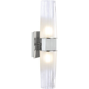 Icycle Sconce Wall Light in Chrome, Clear Frosted