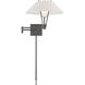 Cody 26.56 inch Oil Rubbed Bronze with White Swingarm Sconce Wall Light