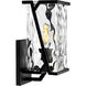 Waterfall 1 Light 13 inch Matte Black with Clear Outdoor Wall Sconce, Small