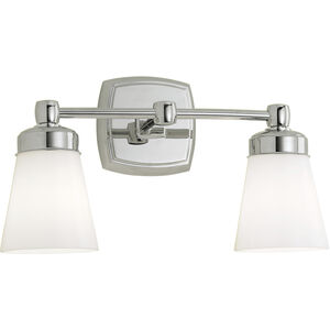 Soft 2 Light 15.75 inch Chrome Wall Sconce Wall Light, Square