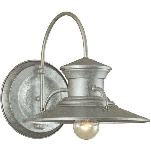 Budapest 1 Light 12.5 inch Galvanized Outdoor Wall Sconce, Large