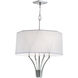 Diamond 4 Light 21 inch Polished Nickel with White Chandelier Ceiling Light in White Shade