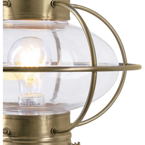 American Onion 1 Light 18.63 inch Aged Brass Outdoor Post Lantern, Medium