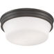Galen 3 Light 14 inch Oil Rubbed Bronze with Matte Opal Flush Mount Ceiling Light