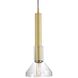 Funnel 1 Light 7.63 inch Satin Brass Pendant Ceiling Light