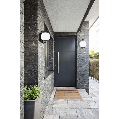 Cosmos LED 12.38 inch Matte Black with Satin Brass Outdoor Wall Light
