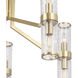Stripe 10 Light 31.75 inch Satin Brass with Clear Chandelier Ceiling Light