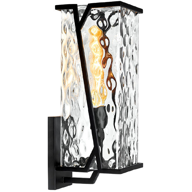 Waterfall 1 Light 18 inch Matte Black Outdoor Wall Sconce Large