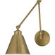 Aidan 5.5 inch Aged Brass Swingarm Sconce Wall Light, Moveable