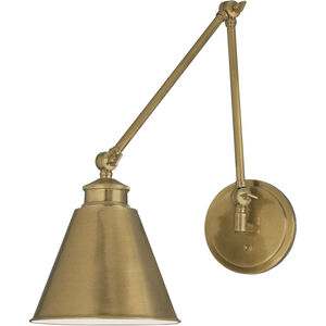 Aidan 5.5 inch Aged Brass Swingarm Sconce Wall Light, Moveable