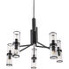 Stripe 10 Light 31.75 inch Matte Black with Clear Chandelier Ceiling Light