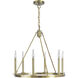 Martin 6 Light 24 inch Bronze with Matte Opal Chandelier Ceiling Light in Aged Brass, No Glass