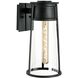 Cone 1 Light 17 inch Matte Black with Clear Outdoor Wall Sconce, Large