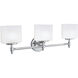 Moderne 3 Light 23 inch Brushed Nickel with Matte Opal Vanity Light Wall Light