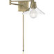 Dillon 26.25 inch Antique Brass with Clear Swingarm Sconce Wall Light
