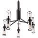 Stripe 10 Light 31.75 inch Matte Black with Clear Chandelier Ceiling Light