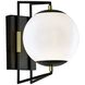 Cosmos LED 18.38 inch Matte Black with Satin Brass Outdoor Wall Light