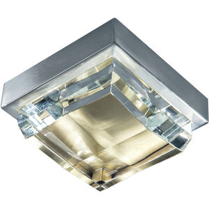 Crystal LED 6.38 inch Brushed Nickel and Satin Brass Flush Mount Ceiling Light