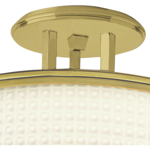 Prism LED 16.75 inch Satin Brass Semi-Flush Mount Ceiling Light