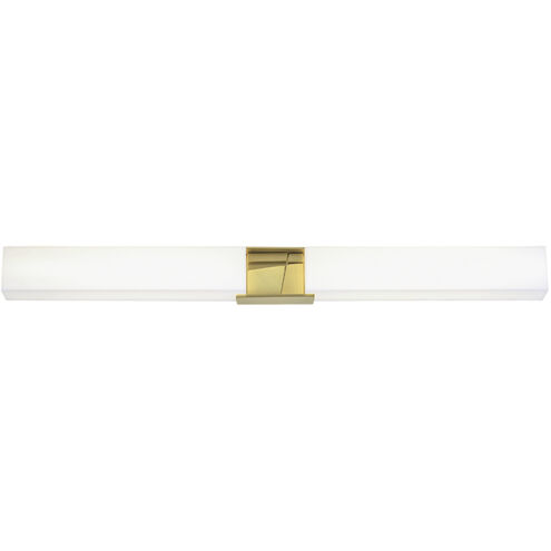 Artemis LED 36 inch Satin Brass with Matte White Vanity Light Wall Light