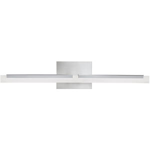 Double L LED 26 inch Brushed Nickel with Frosted White Vanity Light Wall Light