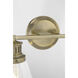 Alden 2 Light 16.25 inch Antique Brass with Clear Vanity Light Wall Light