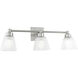 Matthew 3 Light 22 inch Brushed Nickel with Shiny Opal Vanity Light Wall Light