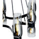 Flame 12 Light 36 inch Matte Black with Chrome and Clear Ombre Chandelier Ceiling Light