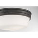 Galen 3 Light 14 inch Oil Rubbed Bronze with Matte Opal Flush Mount Ceiling Light