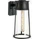 Cone 1 Light 17 inch Matte Black with Clear Outdoor Wall Sconce, Large