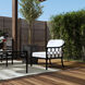 Southport Iron Upholstered Outdoor Lounge Chair in Black