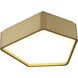 Fenway LED 12.25 inch Satin Brass with Shiny Opal Flush Mount Ceiling Light