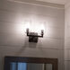 Gaia 2 Light 11.5 inch Acid Dipped Black with Clear Vanity Light Wall Light in Matte Black
