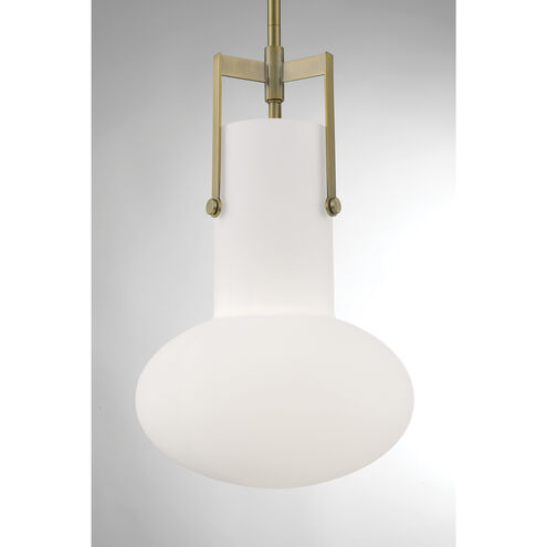 Izel 1 Light 10 inch Antique Brass with Matte Opal Pendant Ceiling Light
