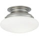 Clayton 2 Light 12 inch Brushed Nickel with Shiny Opal Flush Mount Ceiling Light