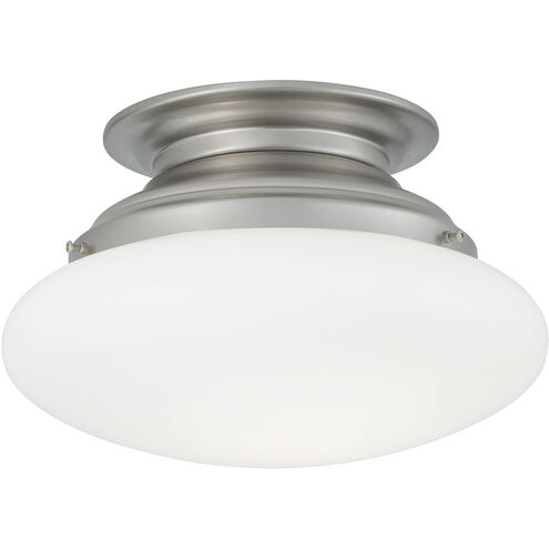 Clayton 2 Light 12 inch Brushed Nickel with Shiny Opal Flush Mount Ceiling Light