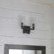Gaia 2 Light 11.5 inch Acid Dipped Black with Clear Vanity Light Wall Light in Matte Black
