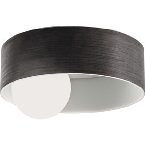 Centric LED 12 inch Grained Gray Flush Mount Ceiling Light in Shiny Opal