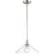 Charis 1 Light 12.5 inch Polished Nickel with Brushed Nickel and Clear Pendant Ceiling Light