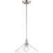 Charis 1 Light 12.5 inch Polished Nickel with Brushed Nickel Pendant Ceiling Light