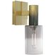 Empire Sconce Wall Light in Clear/Chrome Gradient, Satin Brass Black