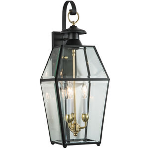 Olde Colony 3 Light 28 inch Black Outdoor Wall