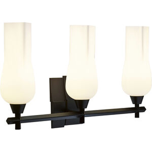 Fleur 3 Light 25.25 inch Matte Black with Matte Opal Vanity Light Wall Light