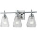 Arctic 3 Light 20 inch Polished Nickel with Clear Vanity Light Wall Light