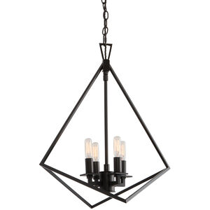 Trapezoid Cage 4 Light 18 inch Matte Black Pendant Ceiling Light