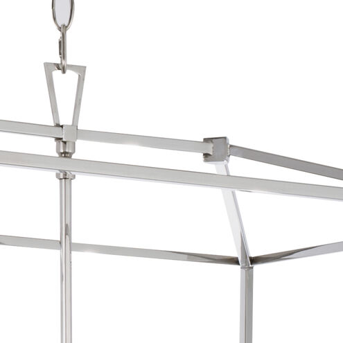 Cage Linear Pendant Ceiling Light in Polished Nickel, Linear