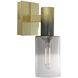 Empire Sconce Wall Light in Clear/Chrome Gradient, Satin Brass Black