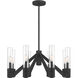 Rohe 8 Light 28 inch Black Sand with Clear Chandelier Ceiling Light