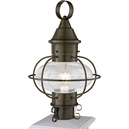 Classic Onion 1 Light 18.63 inch Sienna with Clear Outdoor Post Light, Medium