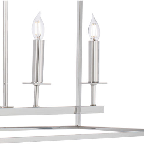 Cage Linear Pendant Ceiling Light in Polished Nickel, Linear